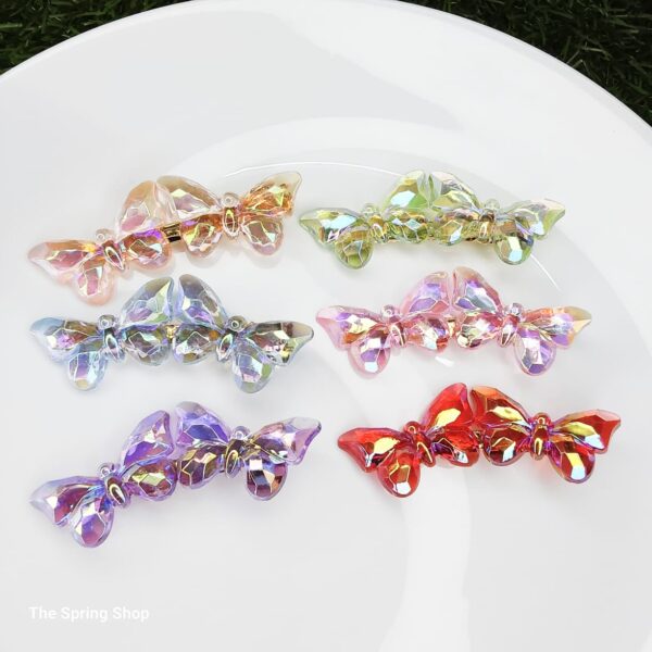 Holographic Crystal Butterfly Pin