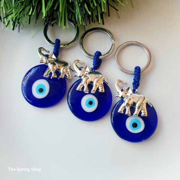 Evil Eye with Elephant Keychain