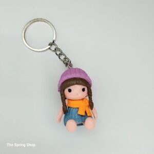 Miniature Cute Doll Keychain - blue